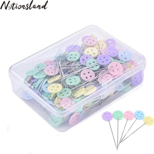 100pcs/box Sewing Pins Button Flat Head Straight Pins Sewing DIY Dressmaker Jewelry Decoration Projects Sewing Accessories