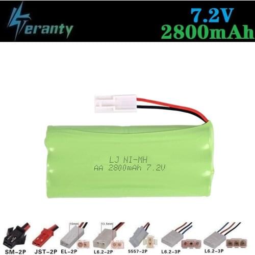 2800mah 7.2v Rechargeable Battery For Rc toys Cars Tanks Trains Robots Guns Boats NiMH Battery AA 7.2v 700mah Battery Pack 1pcs