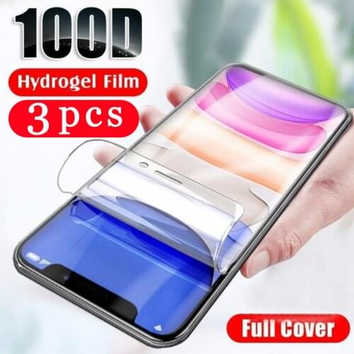 3Pcs cover for iphone x xr xs 11 pro max SE hydrogel film Not Glass iphone 6 6s 7 8 plus protective phone screen protector film