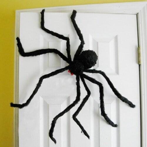 30cm,75cm,125cm Horror Giant Black Plush Spider Halloween Party Decoration Props Kids Children Toys Haunted House Decor
