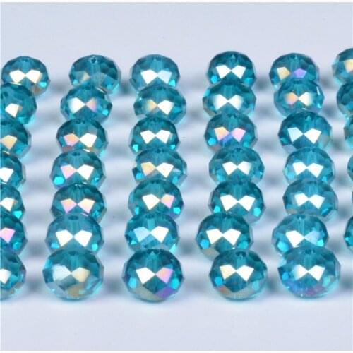 4 6 8mm AB Color Czech Flat Rondelle Shape Crystal Beads Diy Accessories for Jewelry Making Spacer Faceted Glass Beads Wholesale