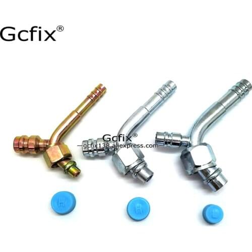 #6 #8 #10 Barb Fitting Stainless Steel 90 Degree O-Ring 5/8"-18 3/4"-16 7/8"-14 Nut with Service Port Auto AC Iron fitting