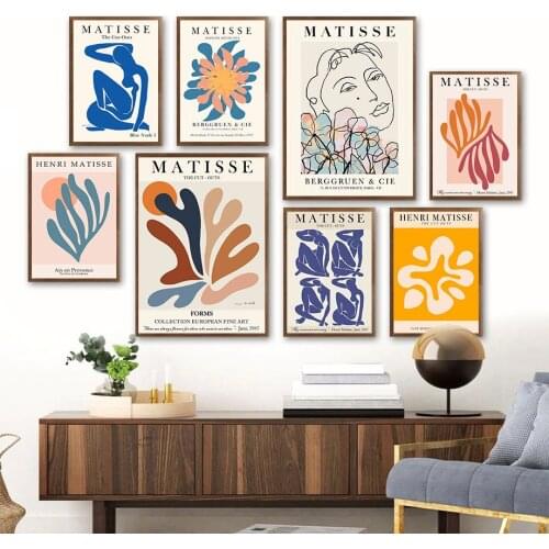 Matisse Lines Faces Flower Shape Abstract Wall Art Canvas Painting Nordic Posters And Prints Wall Pictures For Living Room Decor