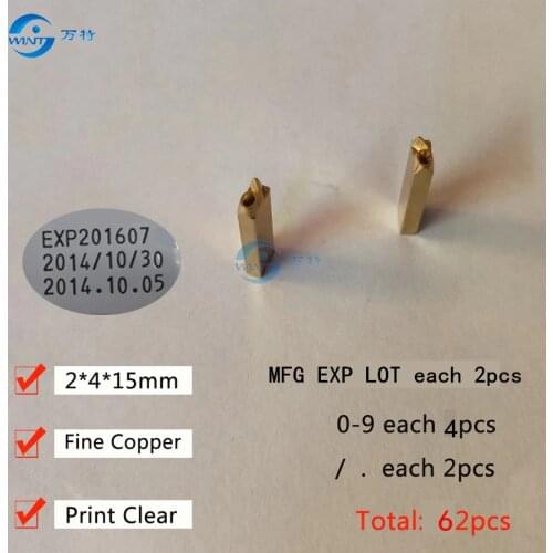 2*4*15mm Hot Stamping English Letters Aphabet For HP-241B/DY-8 Date Coding Machine MFG EXP LOT 0-9 Numbers Brass Font