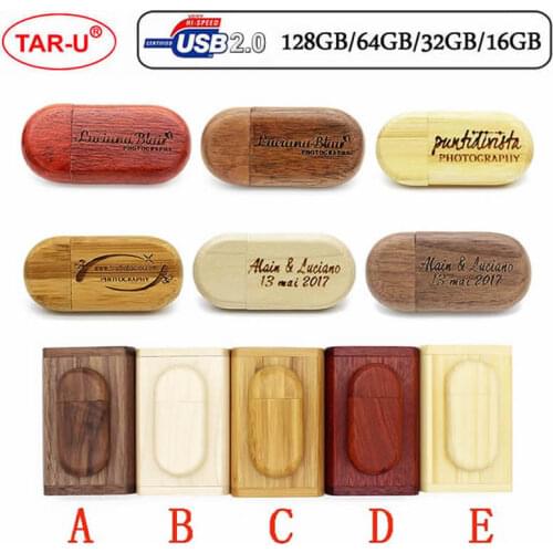 Free shipping :64gb wooden usb flash drive and wooden box flash pendrive with logo engraved wedding gift