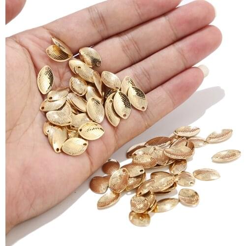 20pcs 304 Stainless Steel Gold Jewellery Findings Curved Oval Beads For Necklace Bracelet Anklet Jewelry Making