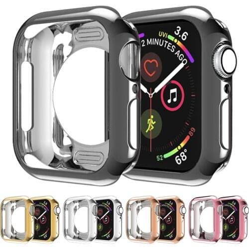 Slim Plating TPU Watch Cover for Apple Watch Case 4 3 2 1 42MM 38MM Soft Shell for iWatch Series 4 5 44MM 40MM Protective Bumper