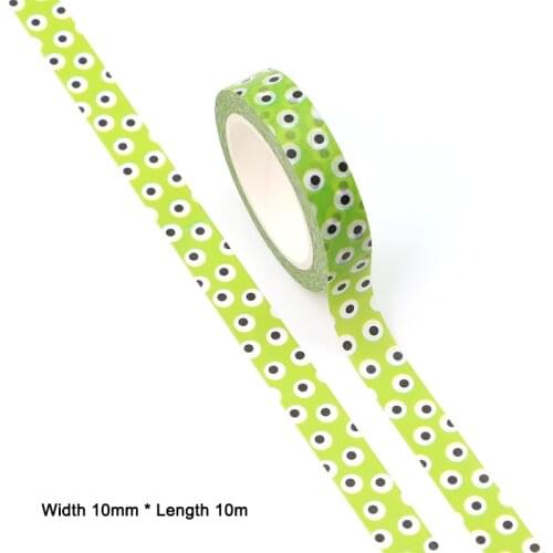 NEW 10pcs/Lot 15MM*10M Halloween Green Dots Decorative Washi Tape Wholesale Masking Tape Stationery washi tape stickers
