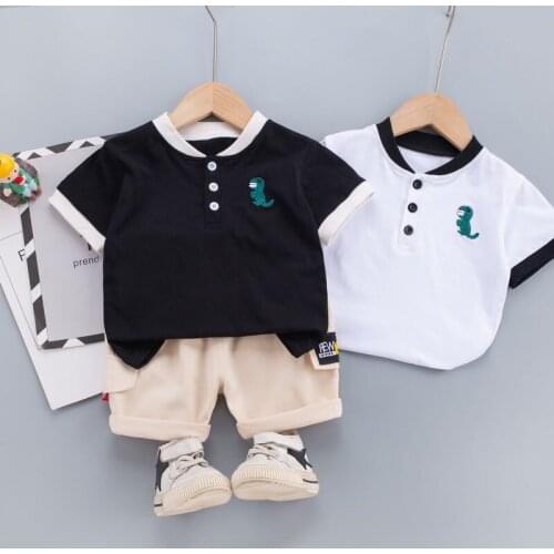 2021 Children Cotton Baby Boys Girls Sport Clothes Summer Cartoon T-shirt Shorts 2Pcs/Sets Infant Outfit Kids Toddler Tracksuits