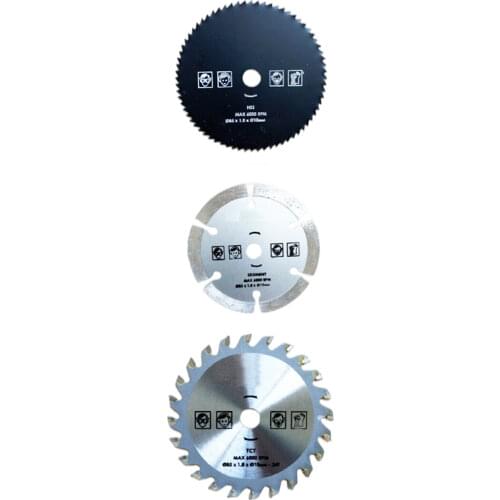1set 3 in 1 TCT Circular Sawing Blade 85mm 24T Diamond Cutting Disc HSS Cutting Saw Blades