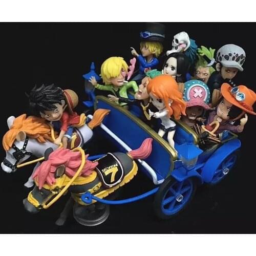 One Piece 20th Anniversary Iimited Edition Carriage 11pcs Doll Portgas D Ace Sabo Monkey D Luffy PVC Action Figure Model Toys