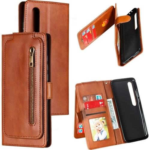 Flip Magnetic Leather Cover For XiaoMi 10 10 Pro 9T Zipper Wallet Case For Redmi 7A Note 7 Pro 8 8A Note 8 Case With Card Slots
