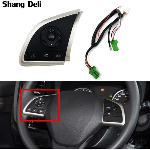 Steering Wheel Audio Volume Cruise Control Switch Button with Cable For Mitsubishi Outlander ASX 2013 2014 2016 Space Star