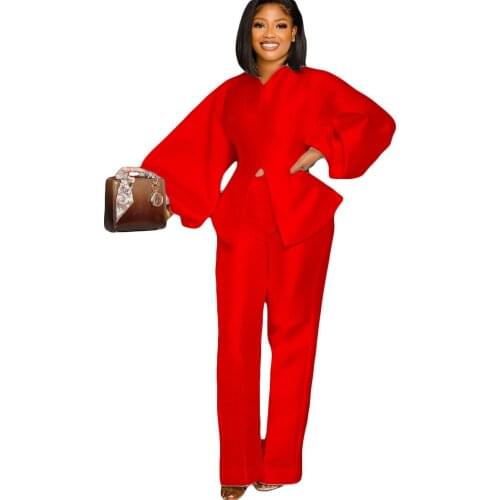 Two Piece Set Women Fall Clothes African Clothes for Women 2021 Party Long Sleeve Tops Pants Suits Outfits