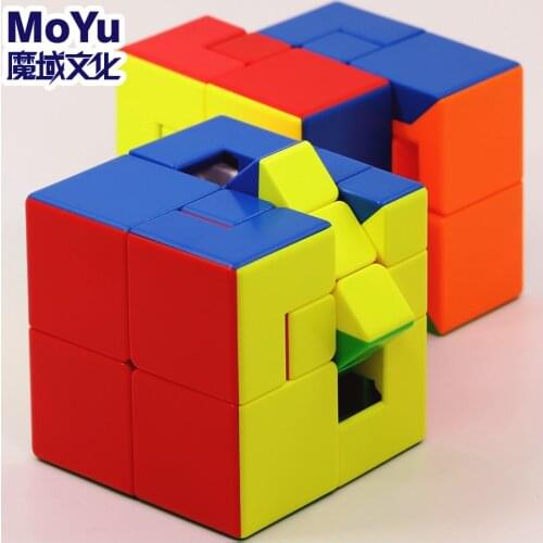 MoYu MeiLong Magic Cubes 3x3x3 Puppet One Two #1 #2 Stickerless Cubing Classroom Puppet 1 and 2 Professional Educational Toy 3X3