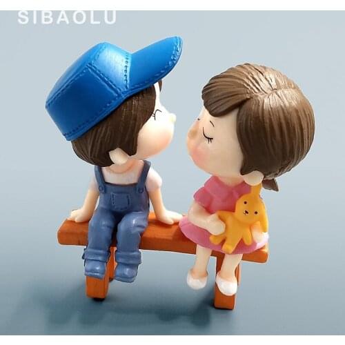 Fashion Lover Couple Figurines Wedding Doll Miniatures Fairy home decor Garden Decoration mariage Resin Crafts toys accessories