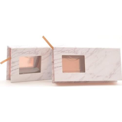 Wholesale Eyelash Packaging Box Lash Boxes Packaging Custom Logo Faux Cils Mink Eyelashes Package Magnetic Marble Case Vendors