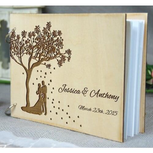 Personalized Wedding Anniversary Bridal Shower Guest Book Gift for Couple Memory Book Wedding Keepsake Advice Book Photo Prop