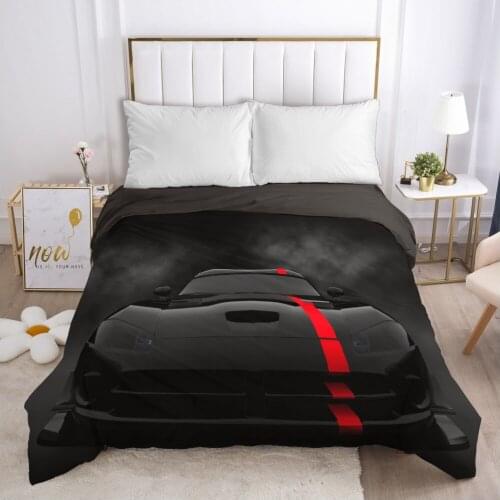 Duvet cover Quilt/Blanket/Comfortable Case Full Single Double King Bedding 140x200 240x220 for Home Car Black and red