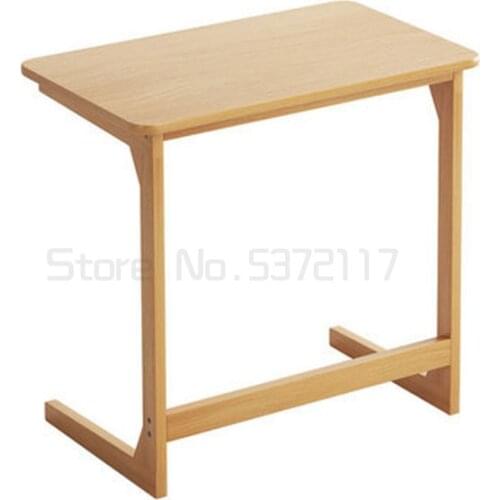 Sofa side table movable bedside table creative C-shaped side table solid wood leg small tea table
