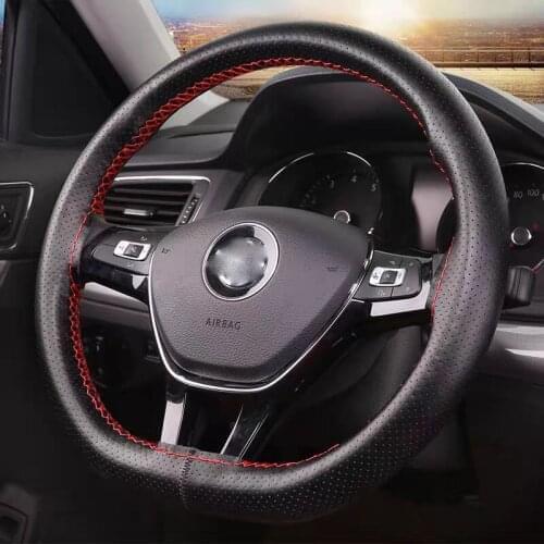 Genuine Leather Car Steering Wheel Cover Universal For Jeep Renegade Wrangler JK Grand Cherokee Compass Patriot liberty