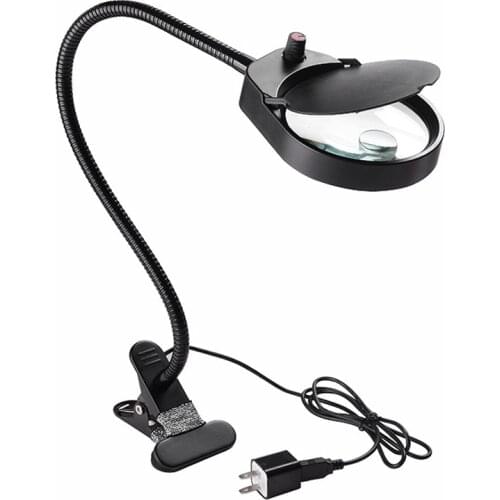 8x15x LED Illuminating Magnifier 5X 97MM Clamp Flexible Magnifying Glass 3x10x Desk Table Reading Lamp Light Drop Shippping