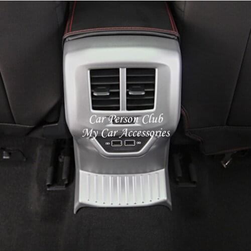For VW T-Roc 2018 Interior Armrest Rear Air Condition Outlet Panel USB Interface Cover Anti-kick pedal Trims ABS Car Accessories