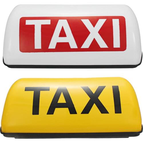 Waterproof Taxi Roof Top Sign Light Magnetic Taximeter Cab Halogen Lamp 12V White Yellow