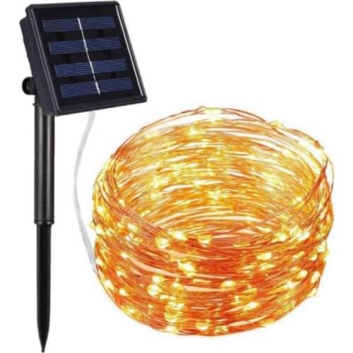 Solar Copper Wire Lights 8 Modes 10M 20M Waterproof LED String Lights for Christmas Decoration Outdoor Garden Solar Fairy Lights