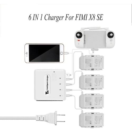 FIMI X8 SE 2020 6 In 1 charger Fast Charging Battery Remote Controller Charger For FIMI X8 SE Accessories