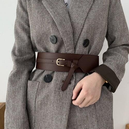 2021 Womens Belt Fashion Wide Belt Ladies Designer Fashion Black Coffee Corset Coat Dress Dress Cowhide Bottom Belt Wholesale