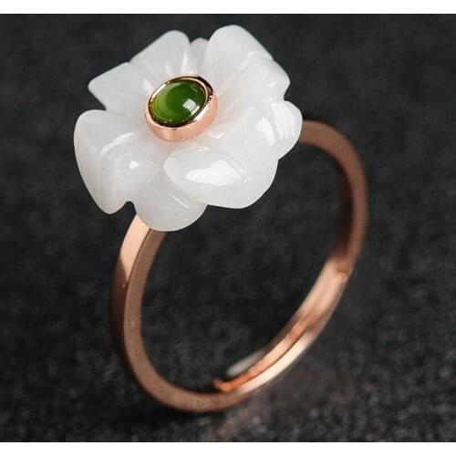 925 silver inlaid Zi Jinhua female ring, you can adjust cargo of Natural stone