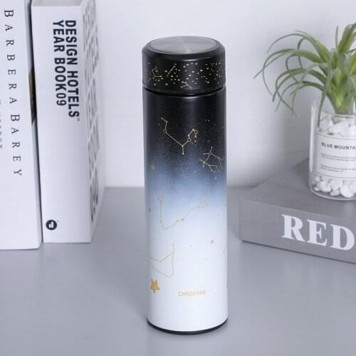 Starry Night Glow Thermos Cup Gradient Stainless Steel Vacuum Flask Coffee Tea Travel Mug Gift Cartoons Insulated Water Bottle