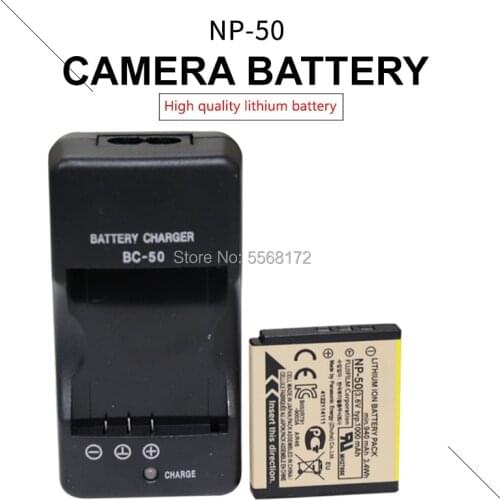 1PCS 1000mAh 3.6v NP-50 NP50 KLIC-7004 D-Li68 Battery+Charger For Fujifilm BC-50 X10 X20 XF1 F50 F75 F665 F900 F775