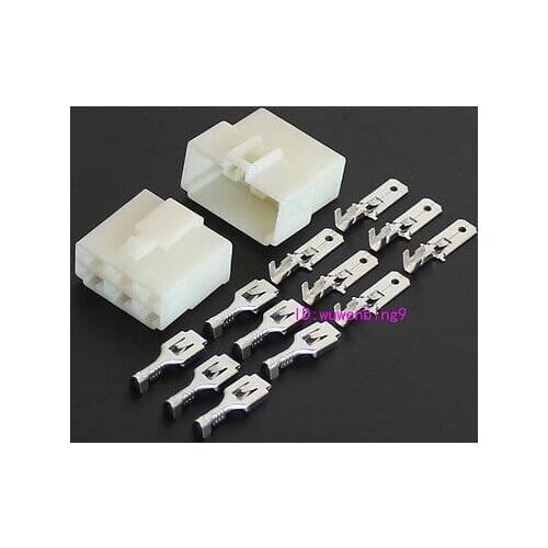 10 sets - 6 pin connectors men and women the plugin 6.3mm copper terminals