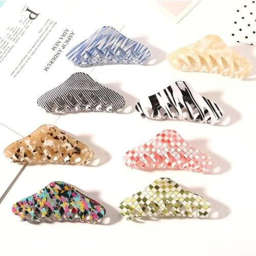 2021 New Geometric Claw Clip Acetate Hair Clip Large Triangle Hair Claw Banana Clips French Barrettes for women Hair Accessories