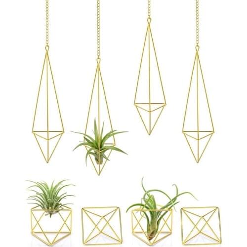 8 Pack Air Plant Holder Metal Himmeli Decor Modern Geometric Planter, Airplants Rack Tillandsia Hanger, Air Fern Stand