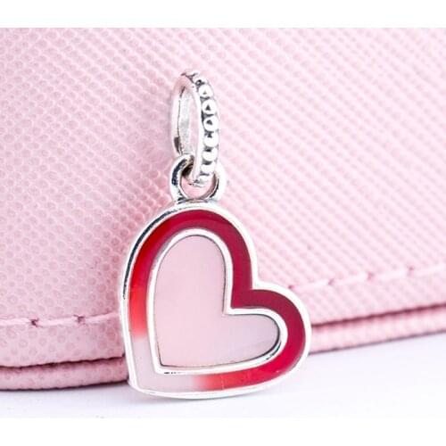Authentic 925 Sterling Silver Charm Creative Pink Love Fashion Pendant Fit Pandora Women Bracelet & Necklace Diy Jewelry