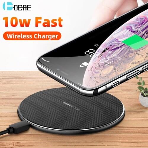 DCAE 10W Quick Wireless Charger Pad For iPhone 11 Pro 8 X XR XS Max QC 3.0 Qi Fast Charging Station for Samsung S10 S9 Note 10 9