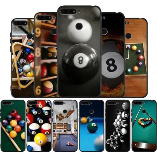 Billiards Balls Pool black Silicone Phone Case For Huawei honor 30 8 8X 9 10 10 Lite 20 Mate 10 20 30 Lite Pro cover