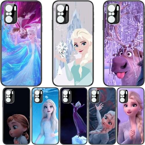 Elsa Disney Frozen Phone Case For xiaomi redmi POCO F1 F2 F3 X3 Pro M3 9C 10T Lite NFC Black Cover Silicone Back Prett mi 10 ult