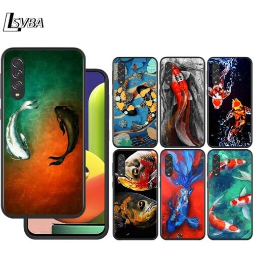 Fish Painting Art for Samsung Galaxy A90 A80 A70 A60 A50 A40 M30 A20E A2Core A10S A10E Silicon Soft Black Phone Case