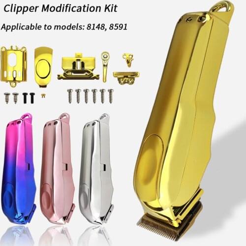 For wahl 8148/8591 Clipper modified shell trimmer plating gold gradient color upper and lower cover motor cover accessories