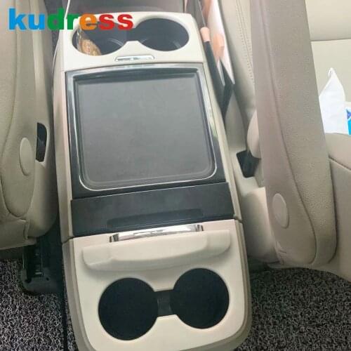 For Toyota Sienna 2019 2020 Carbon Fiber Interior Front Water Cup Holder Frame Cover Trim Stickers Car Accessories 4pcs/set