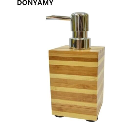 DONYUMMYJO 250ml Creative Fashion Green Bamboo Soap Dispenser Liquid Soap Bottle