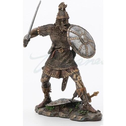 European Creative Viking Warrior Art Sculpture Figure Statue Resin Crafts Handcraft Decorations For Home Birthday Gift R3200