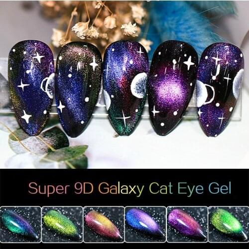 Super 9D Galaxy Cat Eye Gel Chameleon 8ml Nail Gel Long Lasting Galaxy Star Cat Eye Effect Soak Off UV/LED Magic Nail Varnish