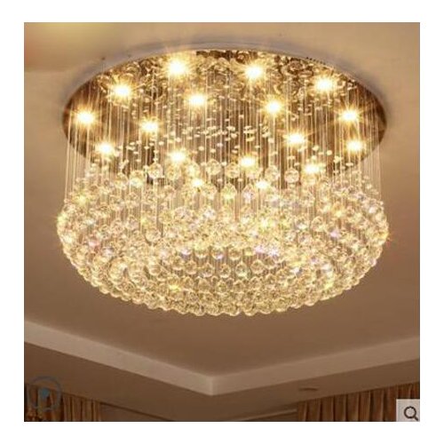 Lobby Crystal chandelier living room lamp round Villa Hotel engineering light bedroom dining room lamp modern minimalist home