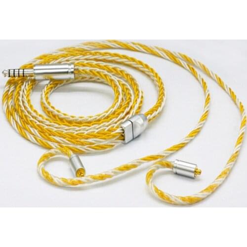 Diy earphone cable single crystal copper silver plated mix gold plated wire mmcx/0.78mm/IE80/A2DC/IM50