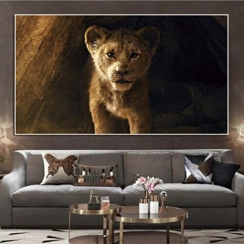 The Lion King Tiny Simba Classic Cartoon Movie Poster And Prints Animal Canvas Painting On Wall Art For Kid Room Decor Picture